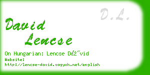 david lencse business card